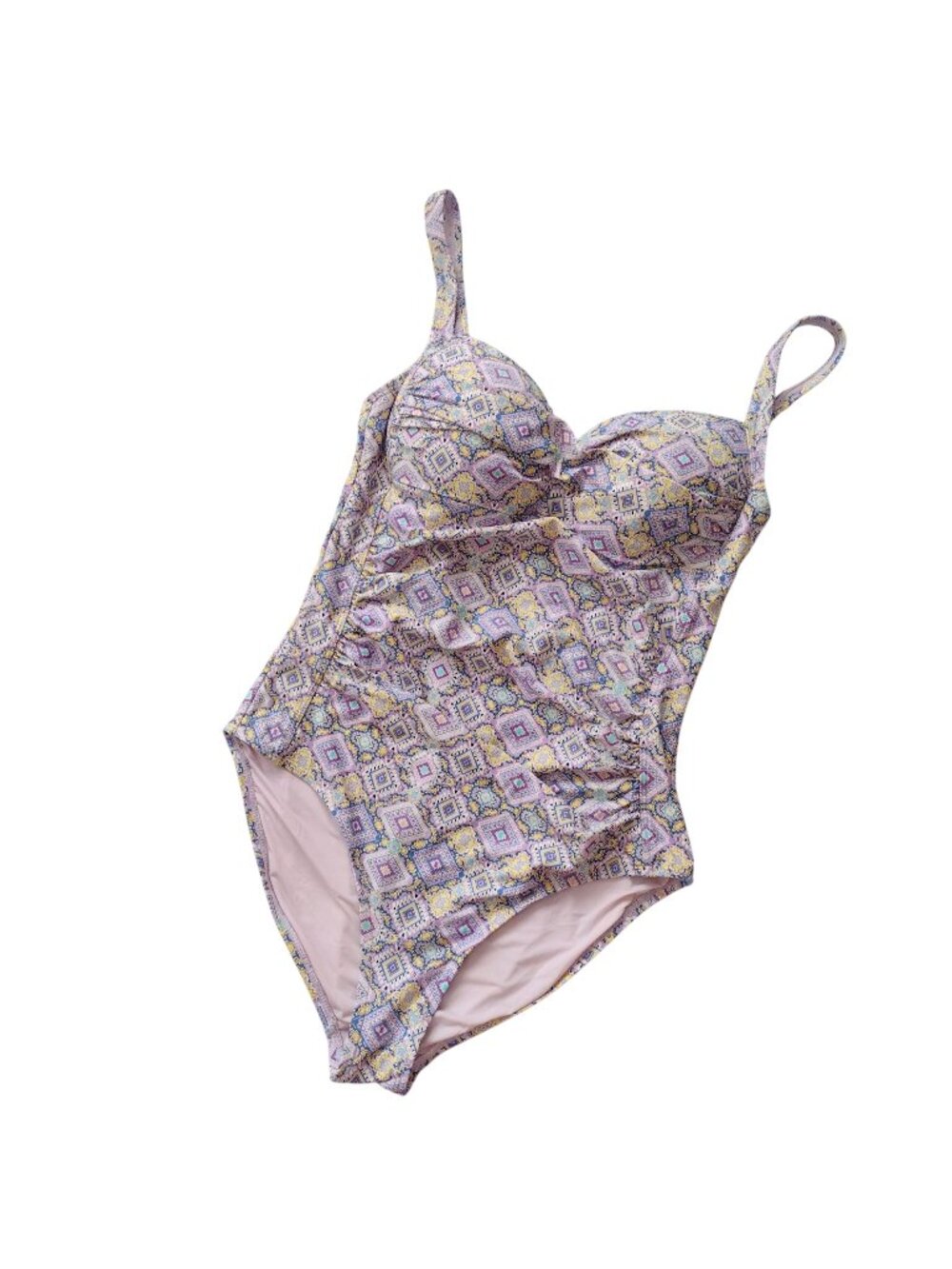 Nip Tuck Lavender Swimsuit 8 Joanne Geometric Print Shaping One Piece